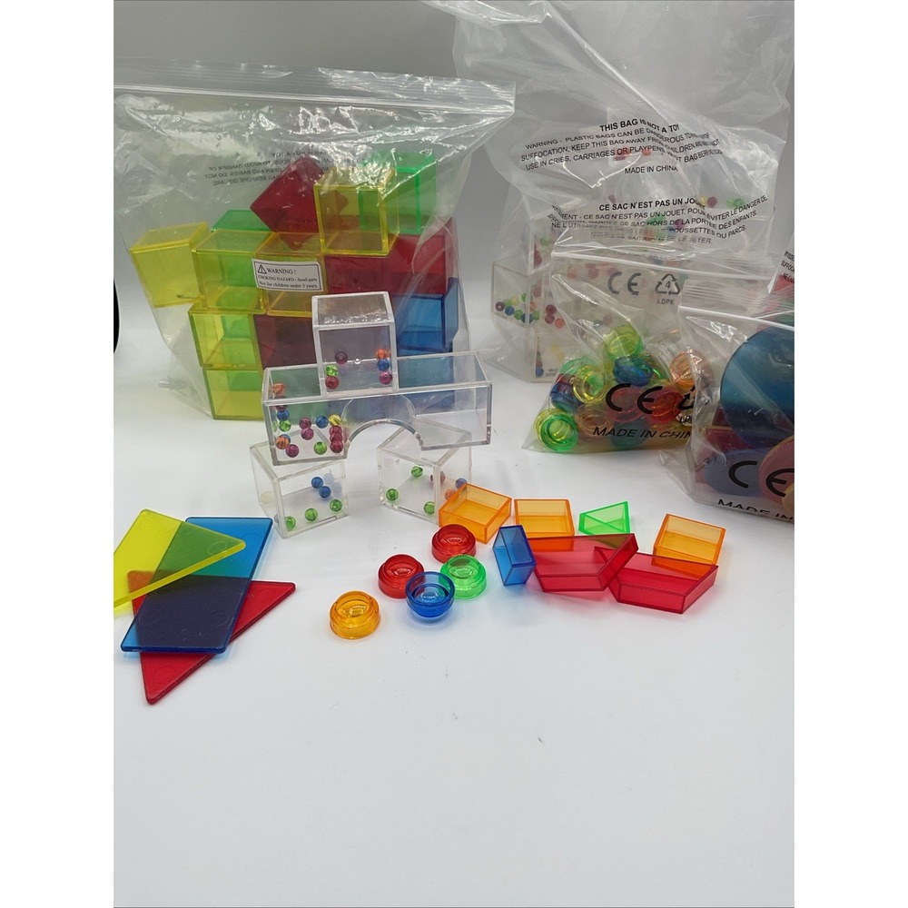 Kaplan Learning Toys Transparent Light and Color Blocks  & Shapes Multi-piece